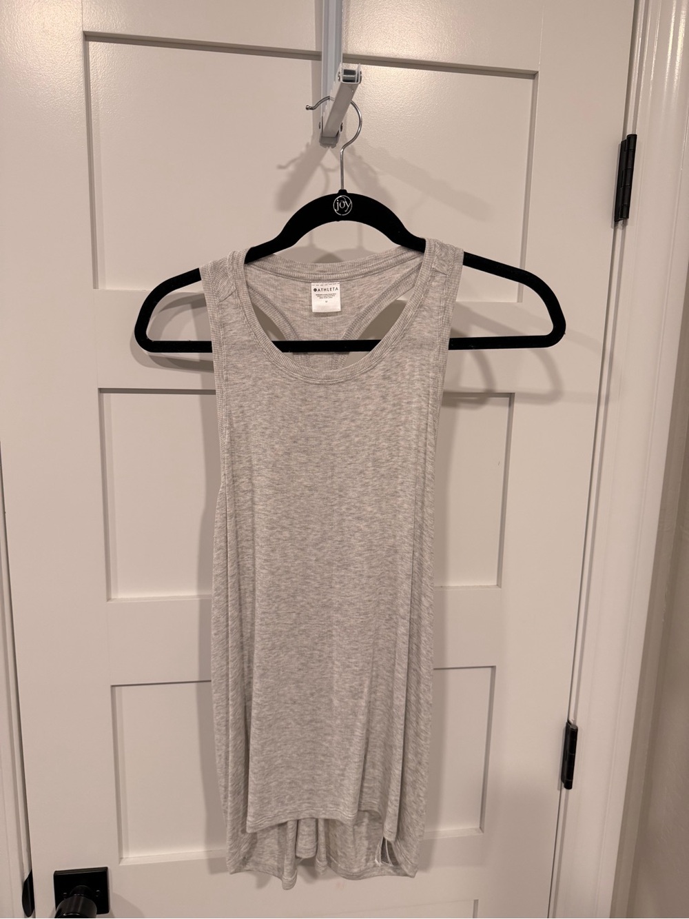 Athleta Heather Gray Ribbed Racerback Tank Top